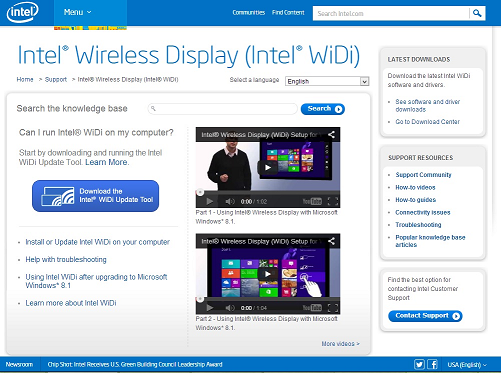 intel widi pc application windows 7 download